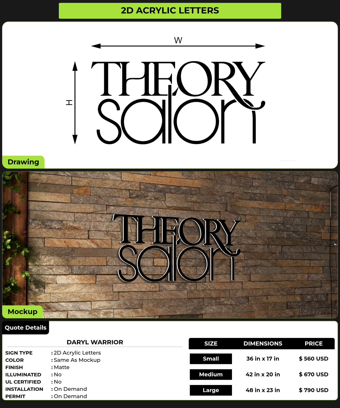 CUSTOM MOCKUP SIGN FOR Daryl Warrior