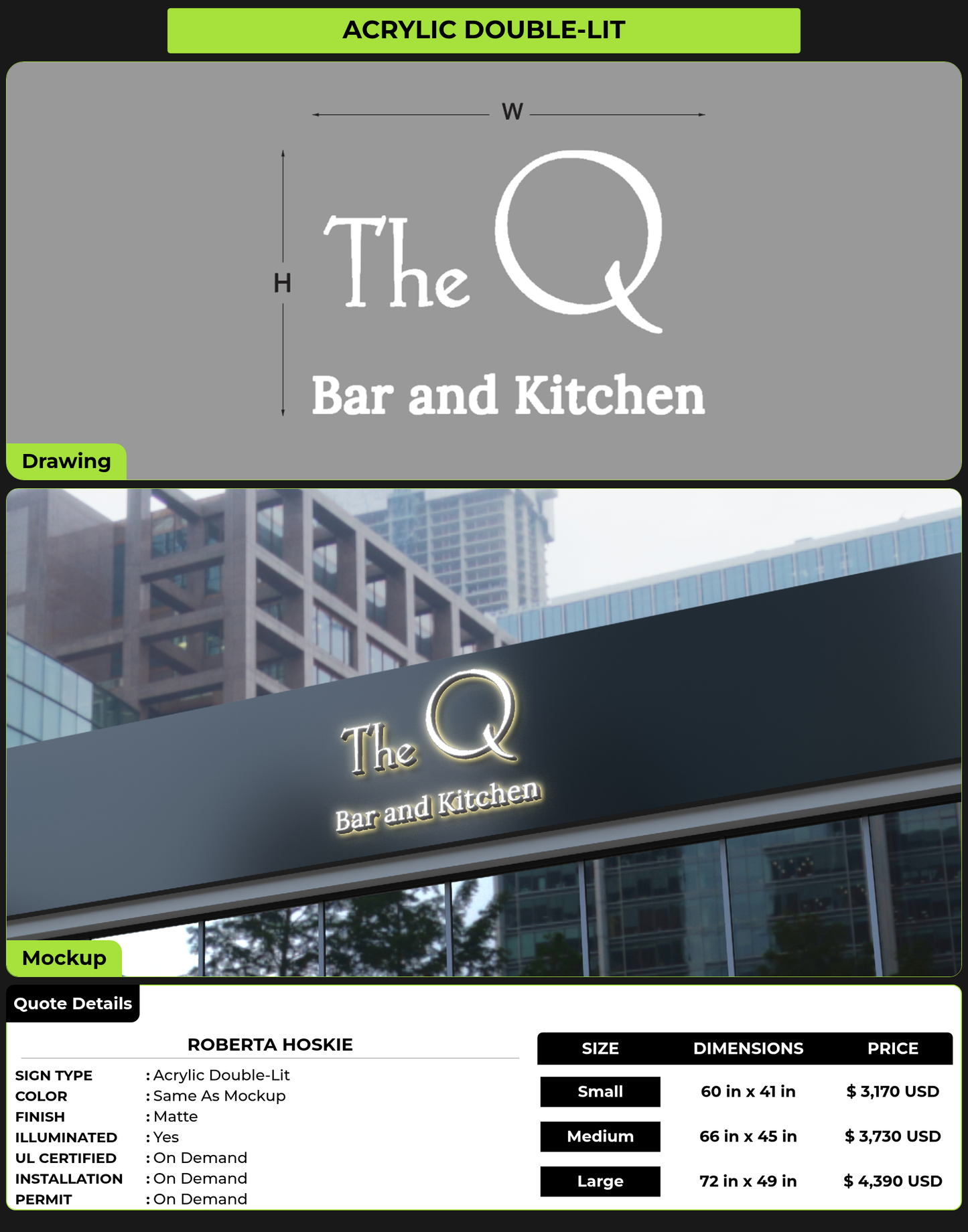 CUSTOM MOCKUP SIGN FOR Roberta Hoskie