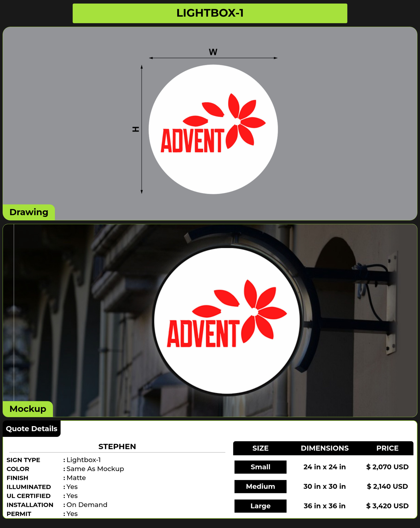 CUSTOM MOCKUP SIGN FOR Stephen