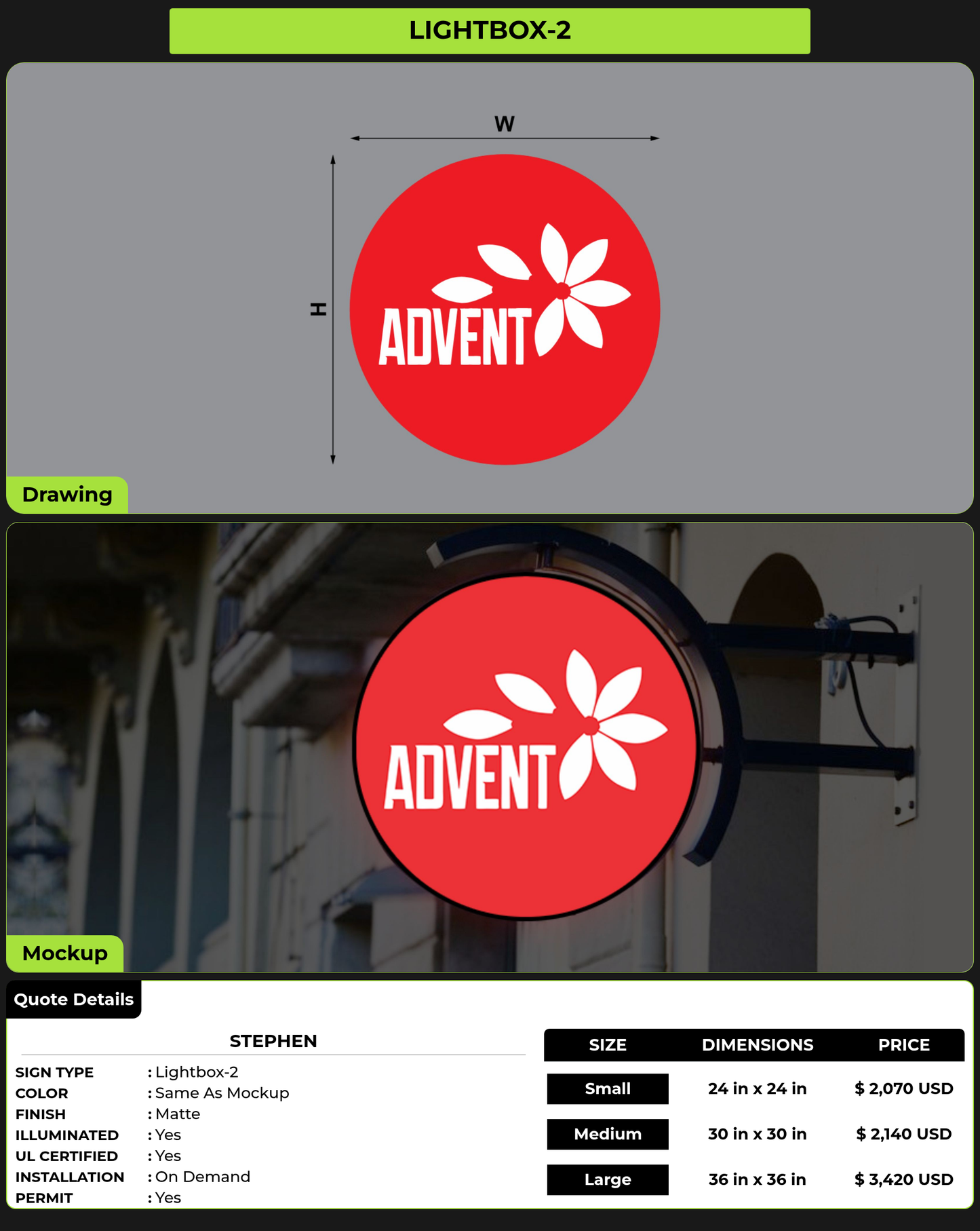 CUSTOM MOCKUP SIGN FOR Stephen