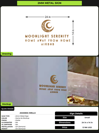 CUSTOM MOCKUP SIGN FOR Amanda Wells