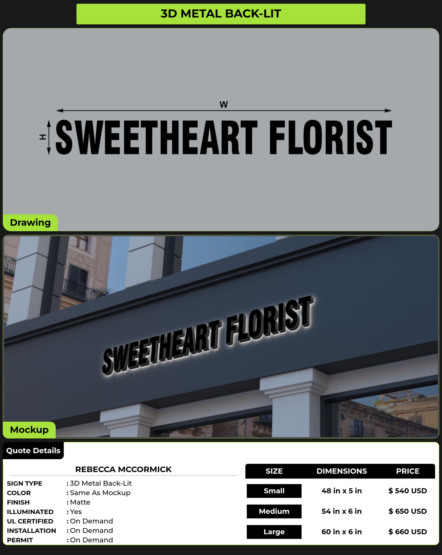 CUSTOM MOCKUP SIGN FOR rebecca McCormick