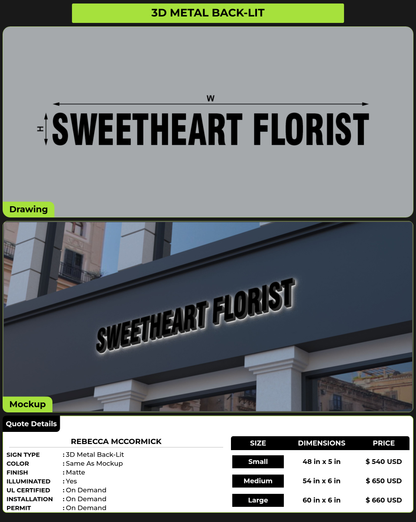 CUSTOM MOCKUP SIGN FOR rebecca McCormick