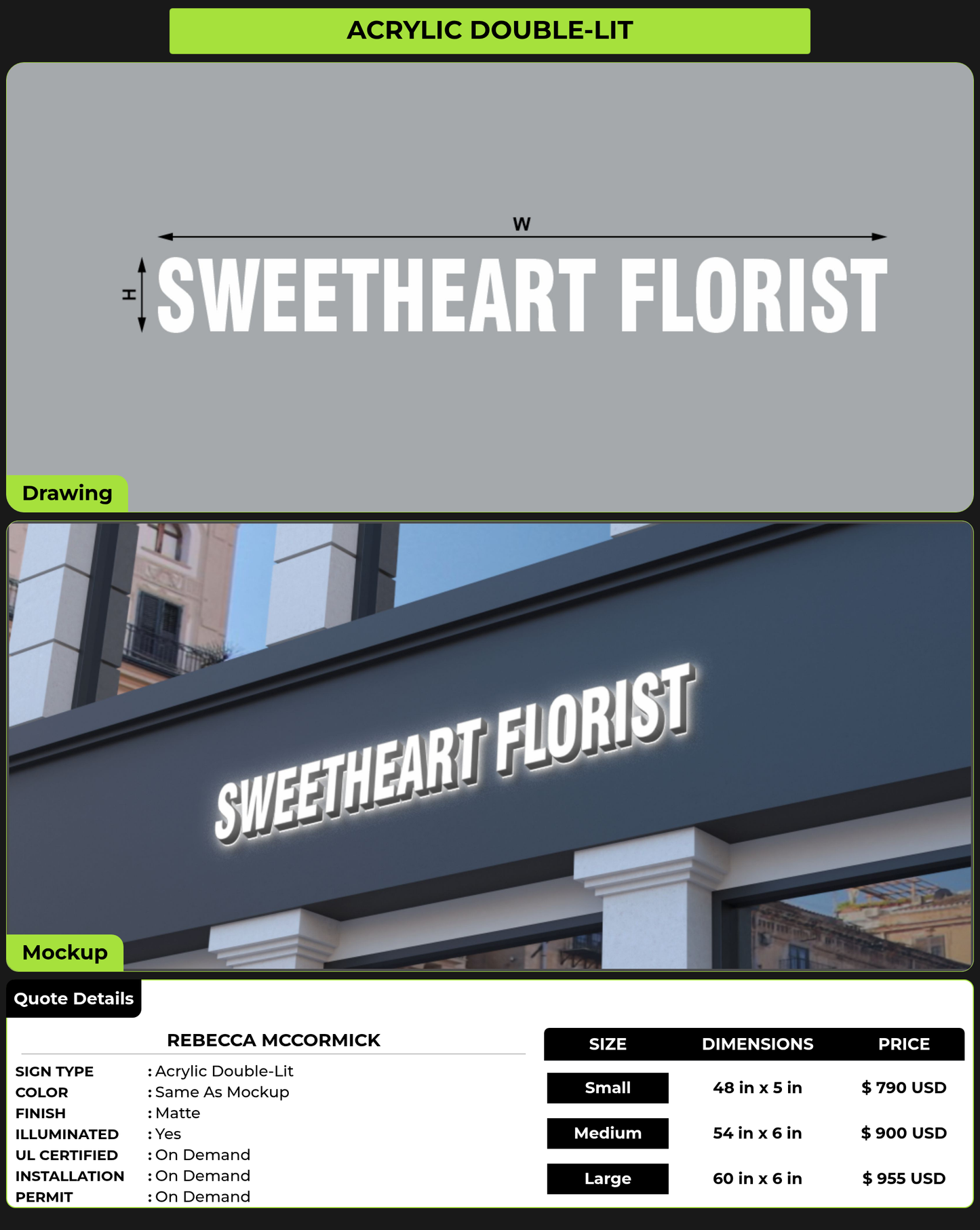 CUSTOM MOCKUP SIGN FOR rebecca McCormick