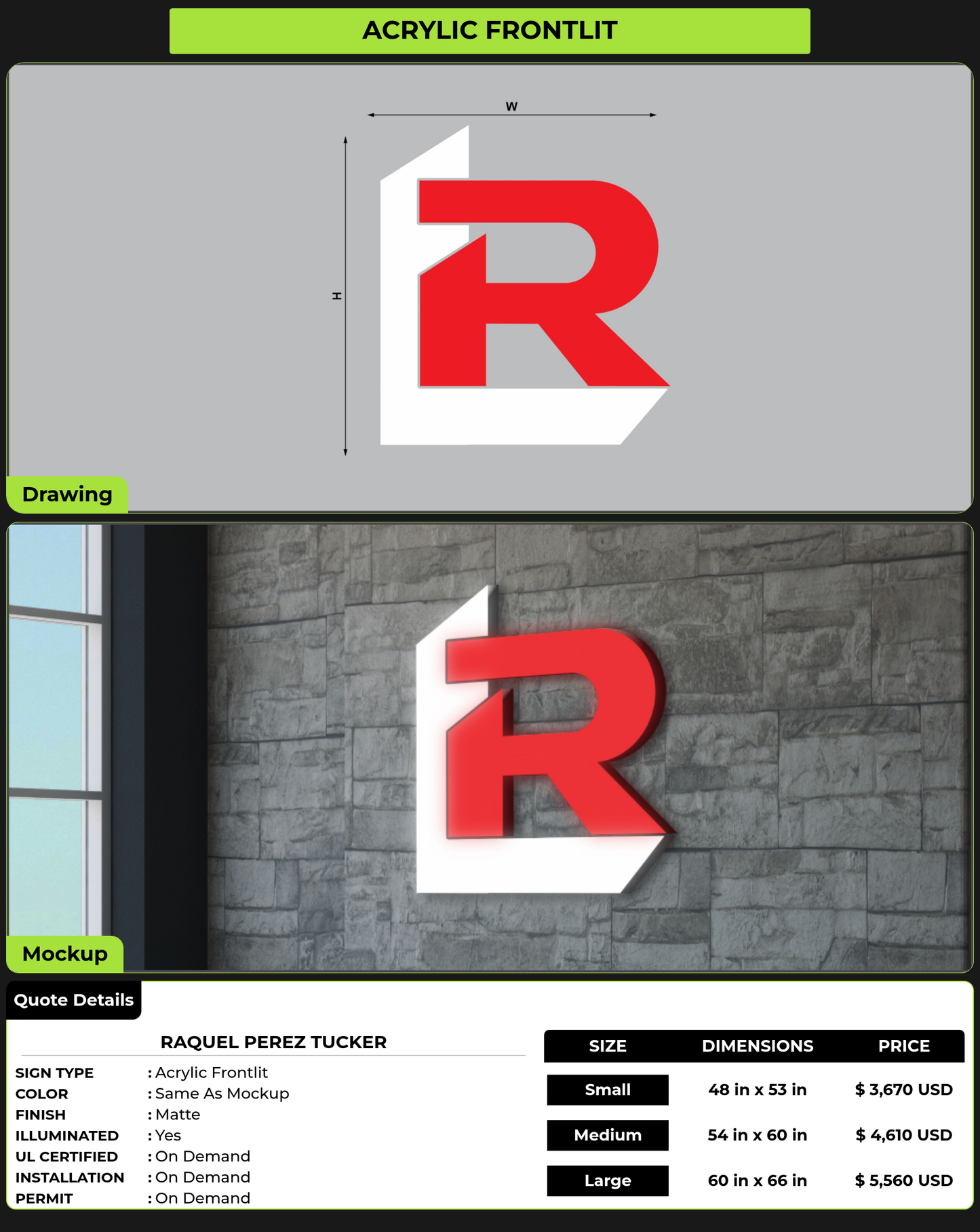CUSTOM MOCKUP SIGN FOR Raquel Perez Tucker