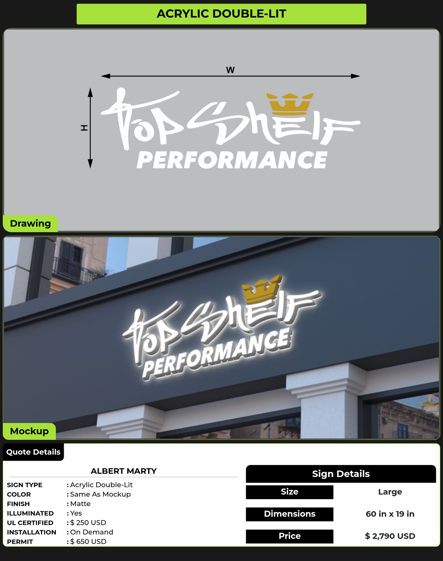 CUSTOM MOCKUP SIGN FOR Albert Marty