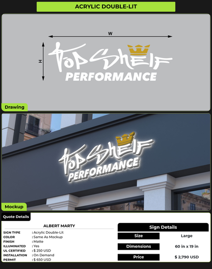 CUSTOM MOCKUP SIGN FOR Albert Marty