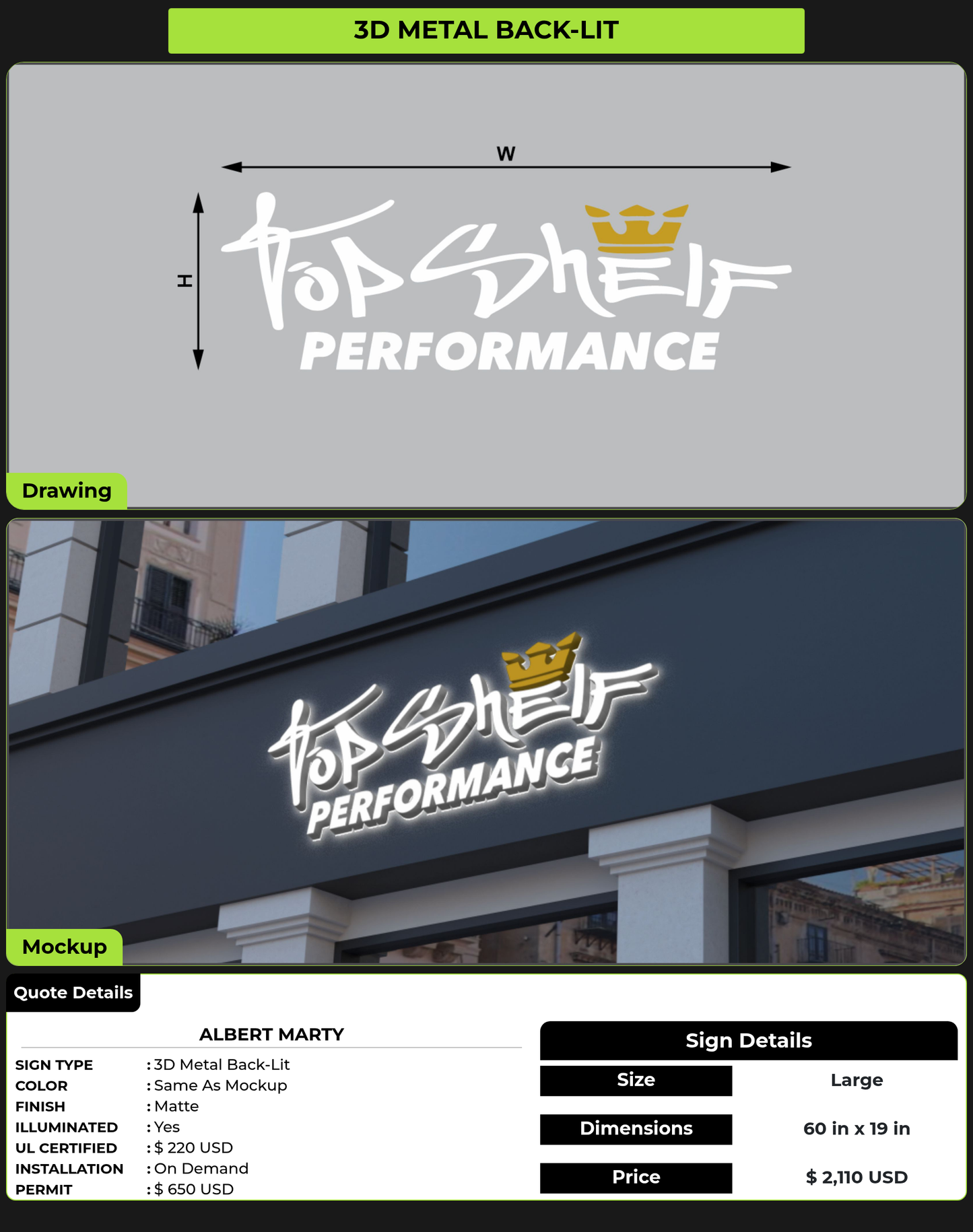 CUSTOM MOCKUP SIGN FOR Albert Marty