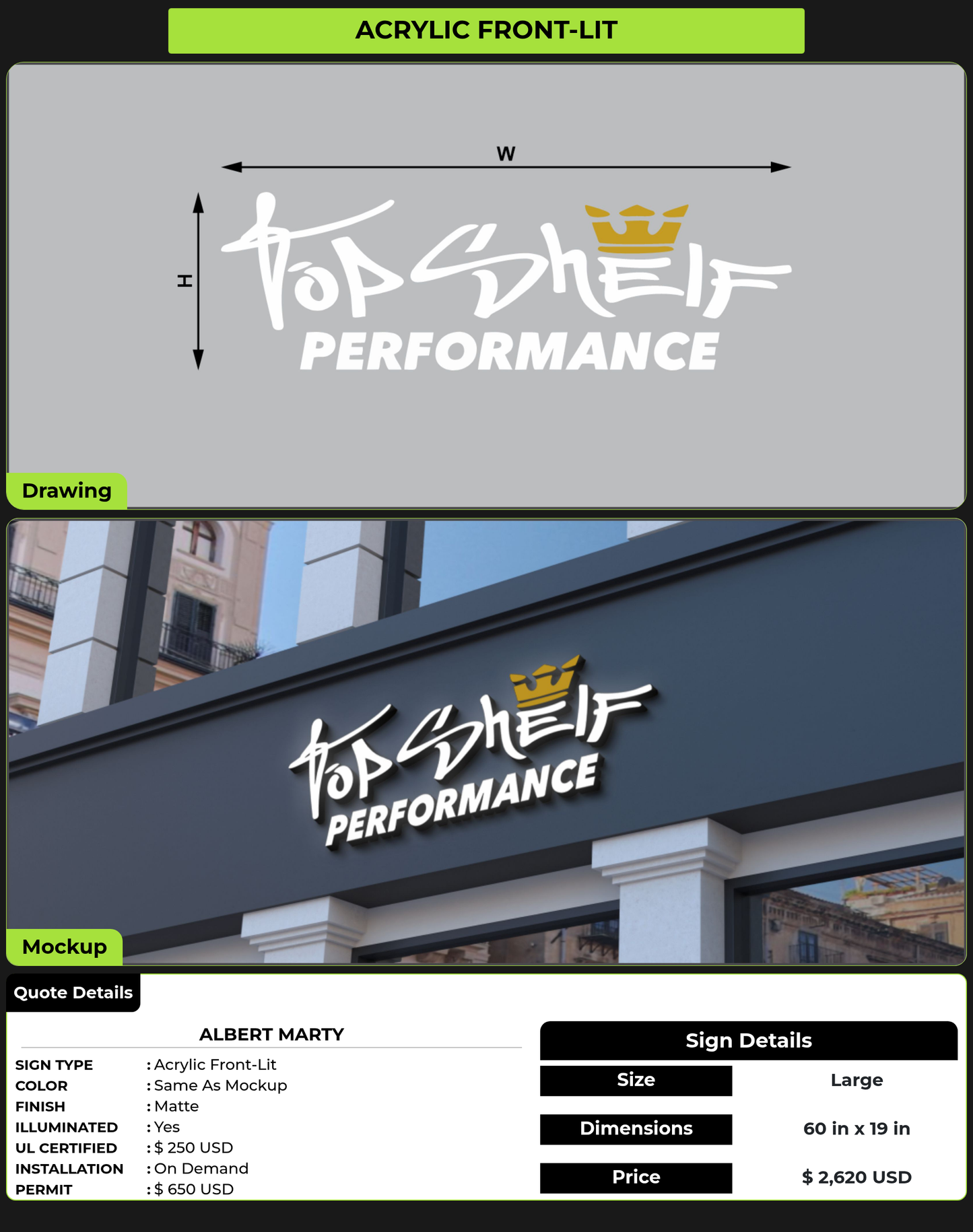 CUSTOM MOCKUP SIGN FOR Albert Marty