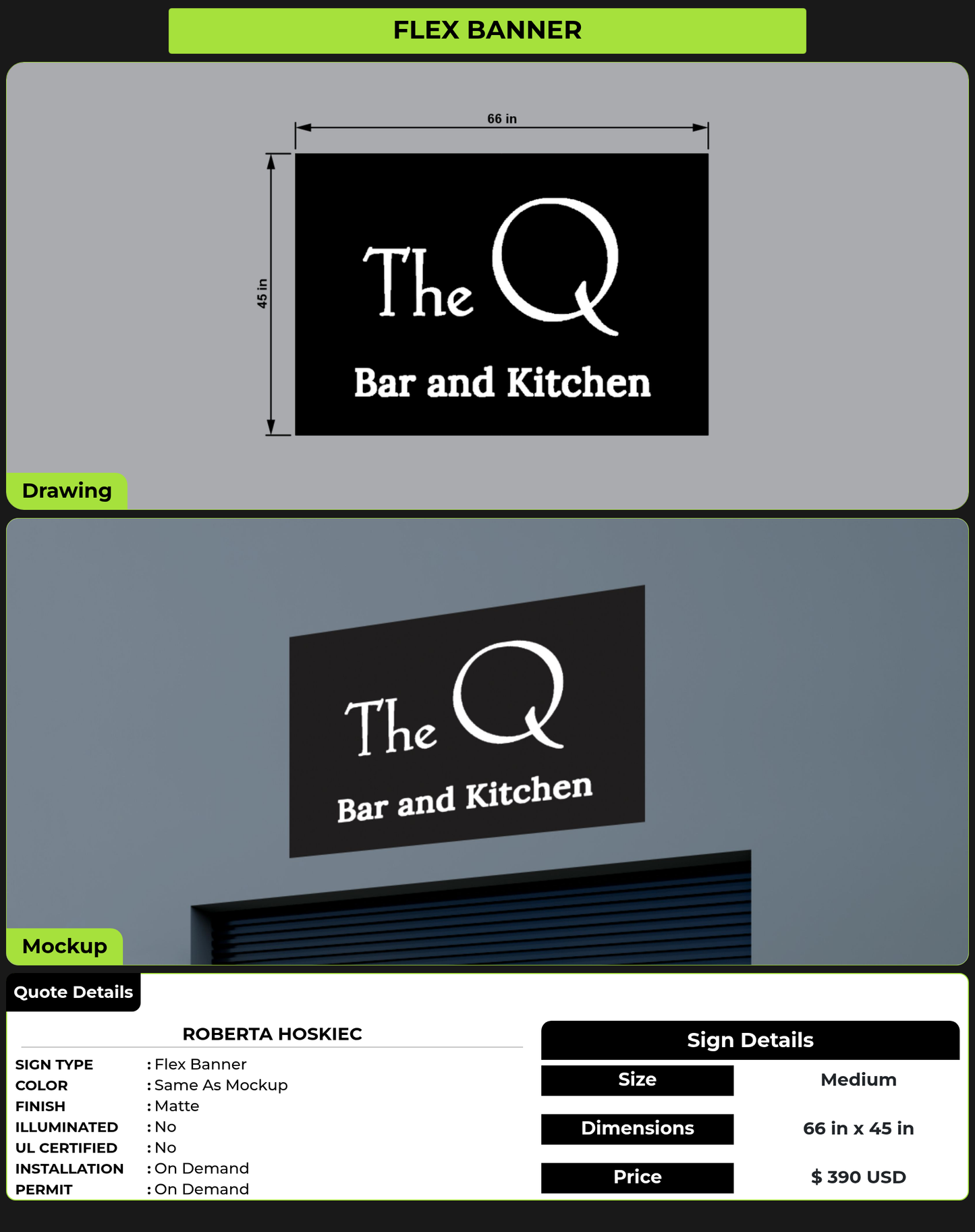 CUSTOM MOCKUP SIGN FOR Roberta HoskieC